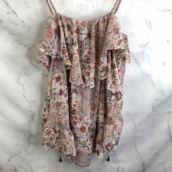 Victoria’s Secret Romantic Chiffon Blouse XS S top Ruffled Coquette Cottage pink - Picture 1 of 9